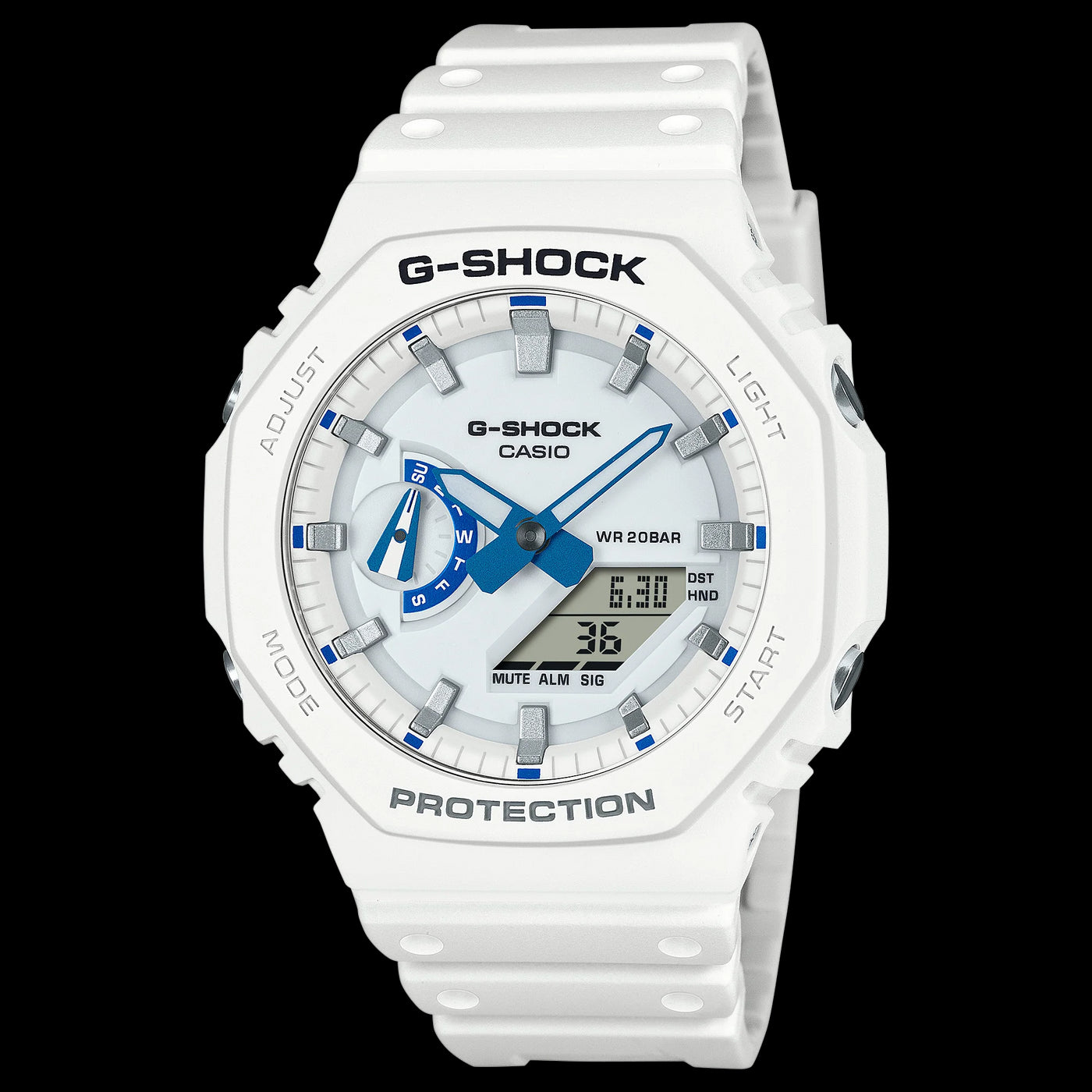 Casio G-Shock White & Blue Slimline Watch