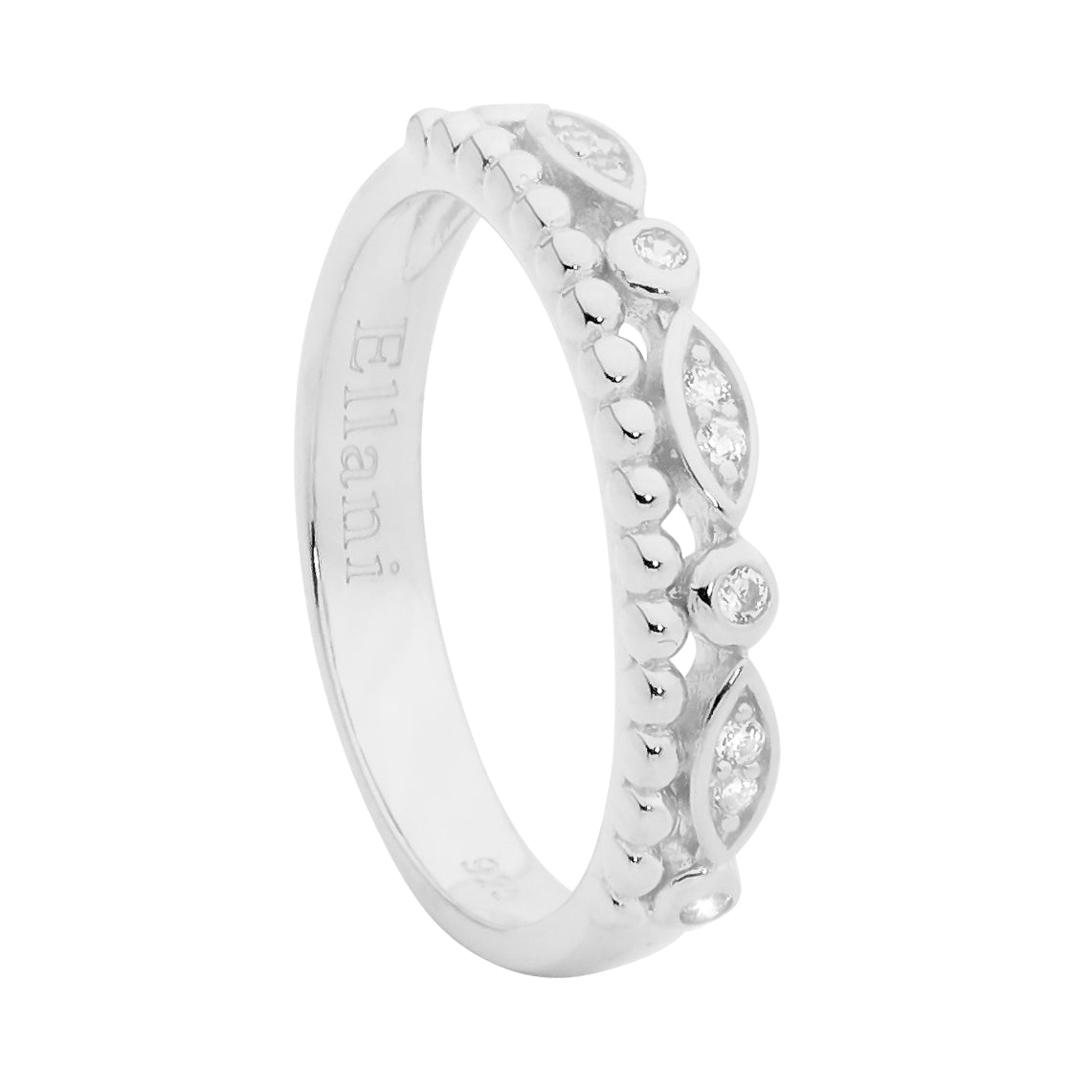 Sterling Silver CZ Double Row Band