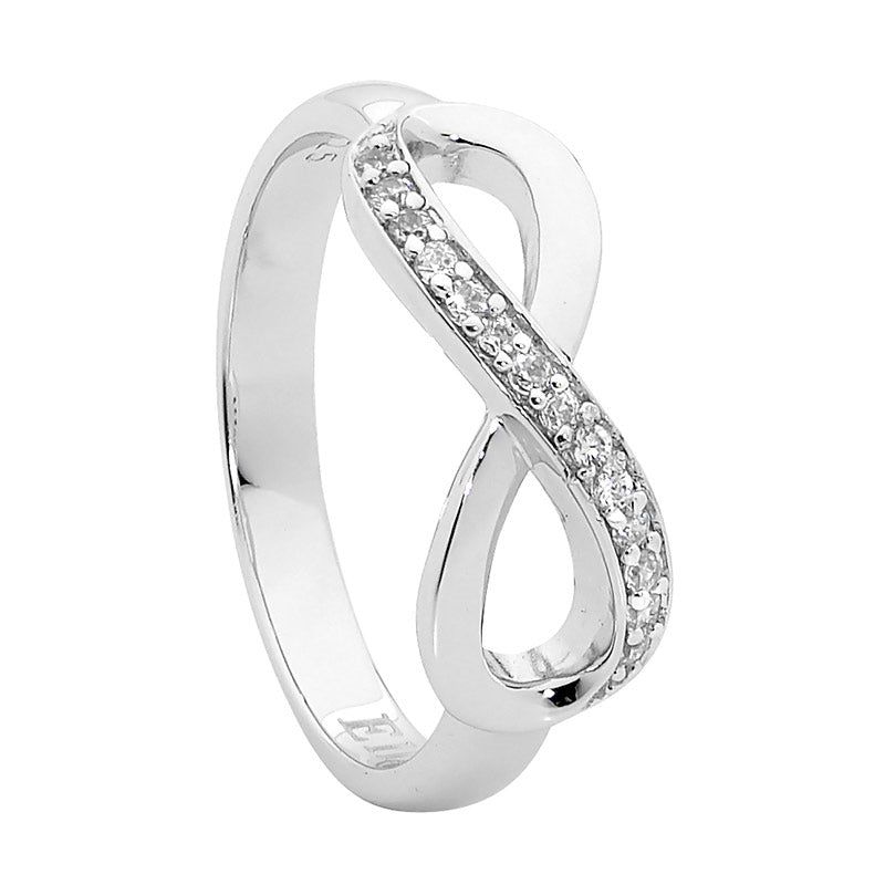 Sterling Silver Infinity Ring with Cubic Zirconia