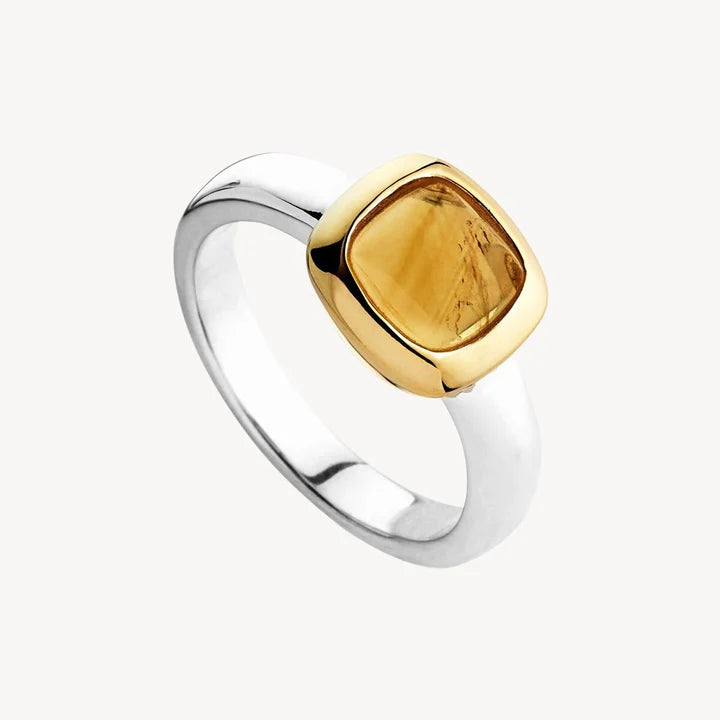 Aura Sterling Silver Two-Tone Citrine Ring