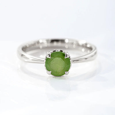 Nick Von K Baby Dewdrop Ring with Pounamu in Sterling Silver