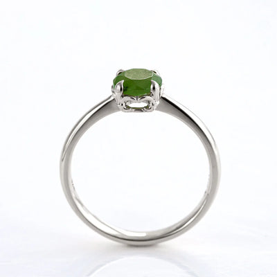 Nick Von K Baby Dewdrop Ring with Pounamu in Sterling Silver