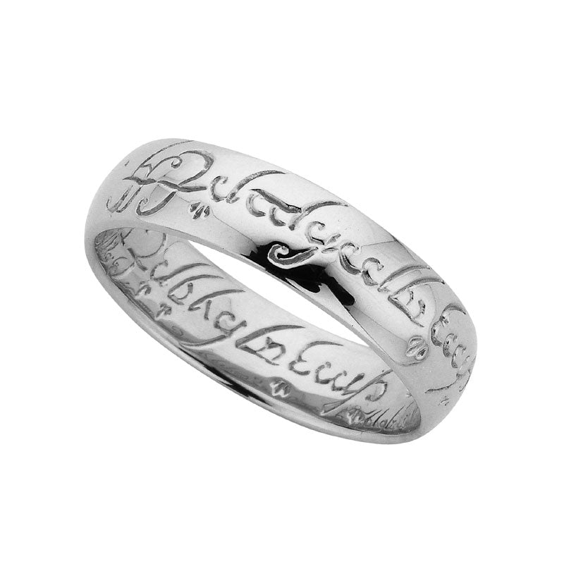 Sterling Silver Lord Of The Rings Engraved Ring