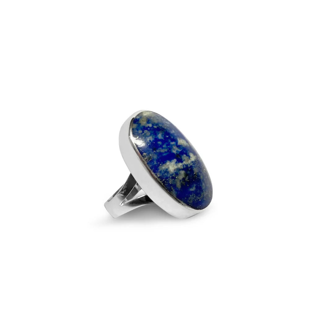 Sterling Silver La Stèle Blue Lapis Ring