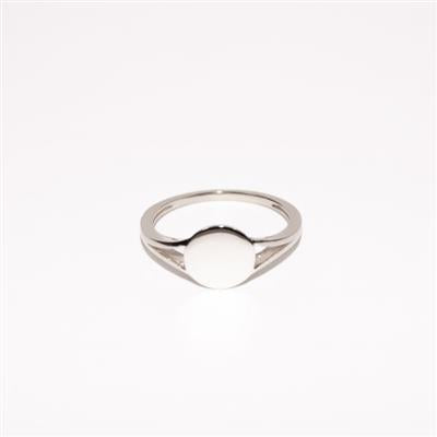 Sterling Silver Plain Round Signet Ring
