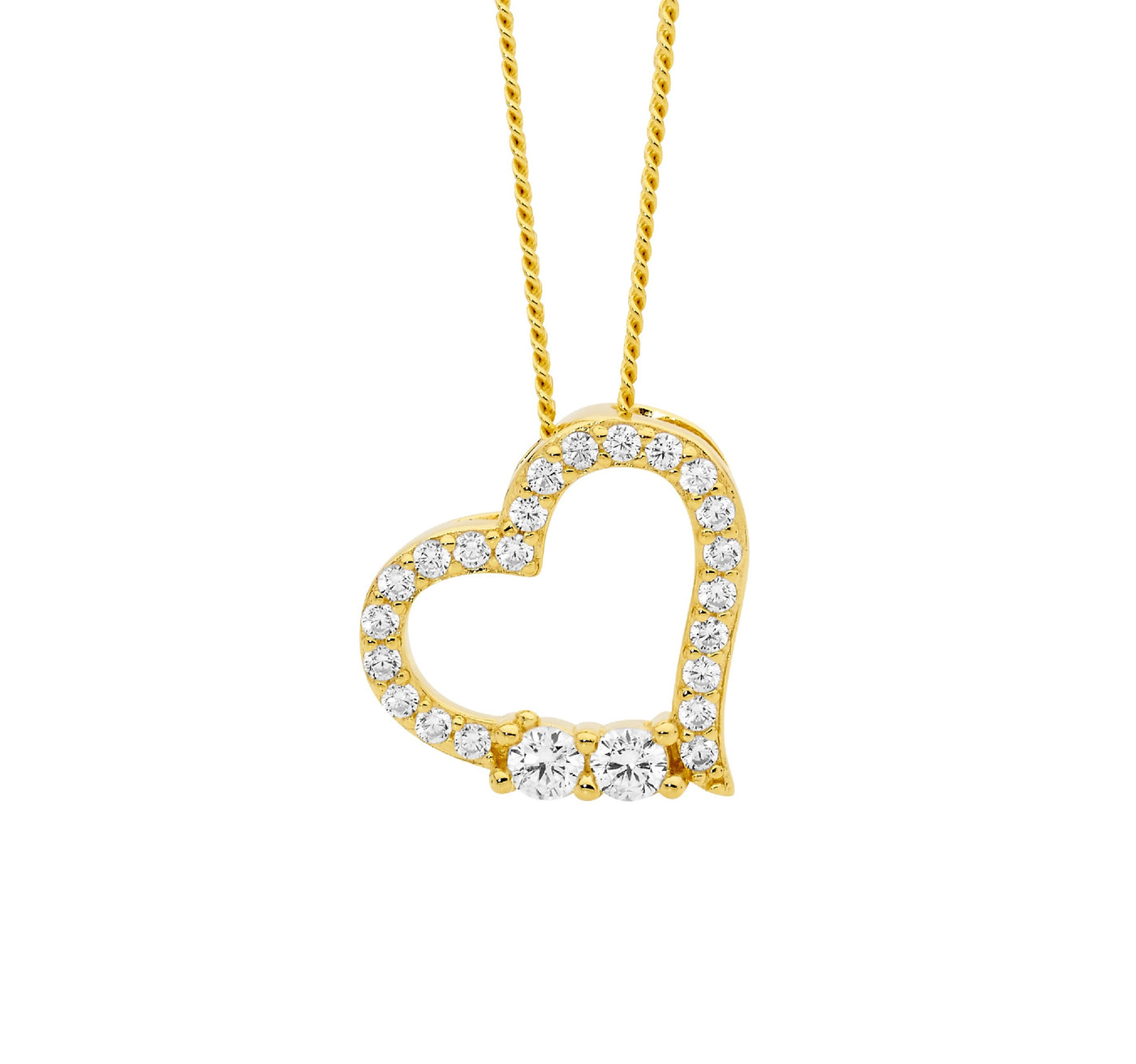 Open Heart Pendant with Cubic Zirconia