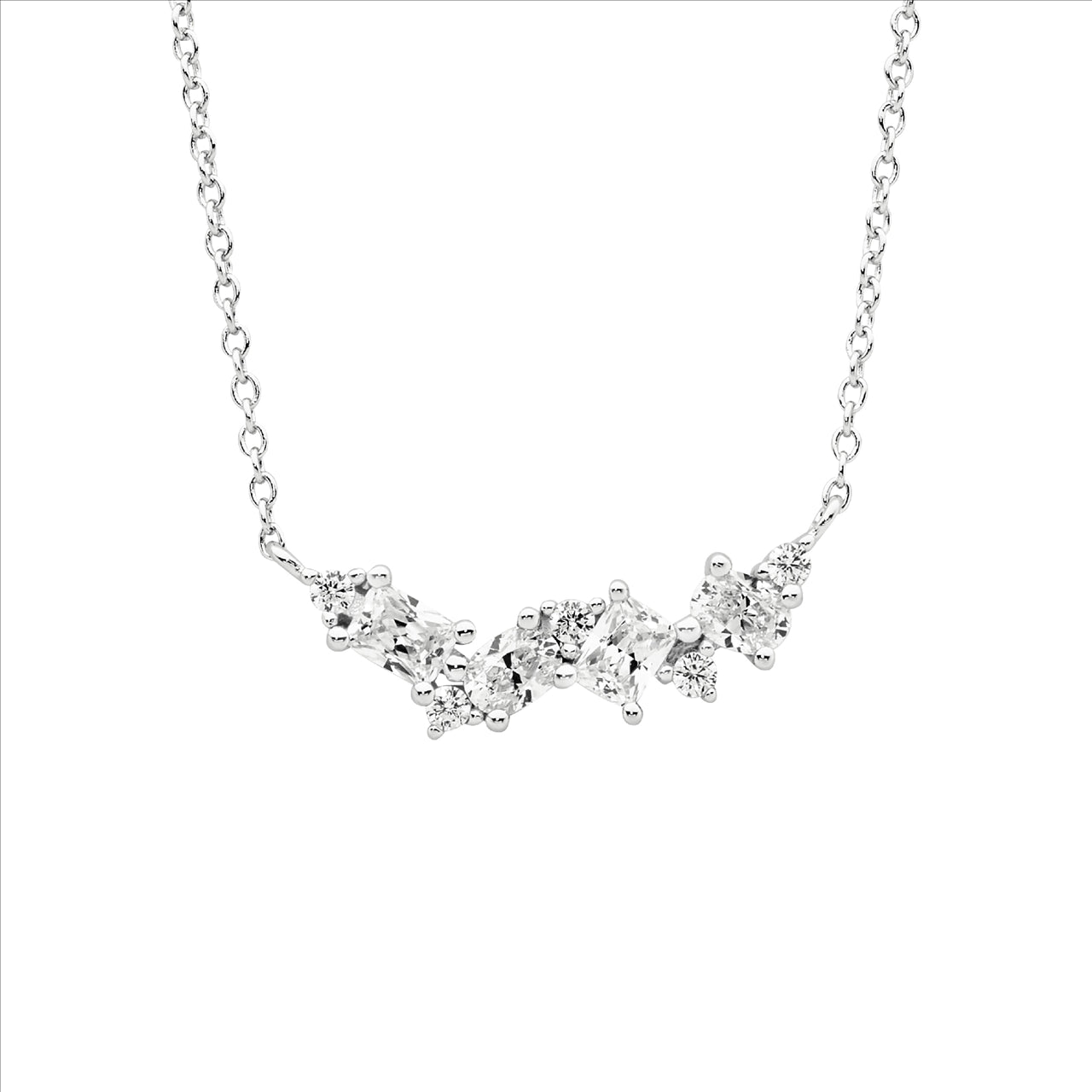 Sterling Silver Sparkling Cubic Zirconia Necklace