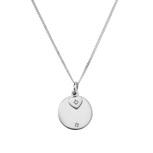 Sterling Silver Engravable Disc Necklace