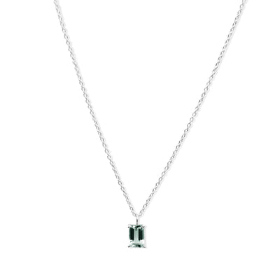 Sterling Silver Green Amethyst Necklace