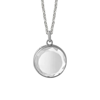 Stow Medium Faceted Sterling Silver Locket