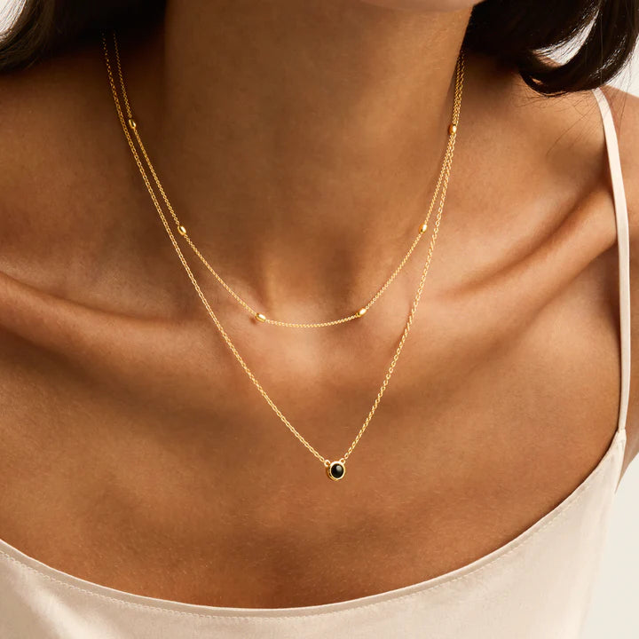 Najo Heavenly Onyx Gold Plated Necklace