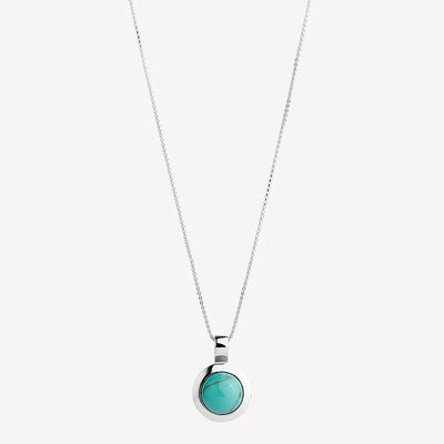 Najo Husk Turquoise Small Silver Necklace
