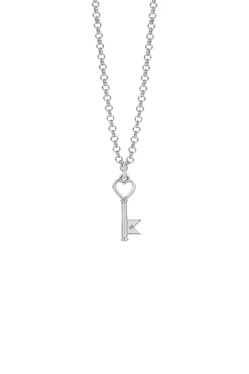 Karen Walker Silver Monogram Key Necklace