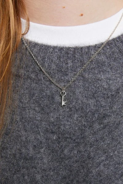 Karen Walker Silver Monogram Key Necklace