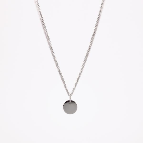 Sterling Silver Engravable Disc Necklace