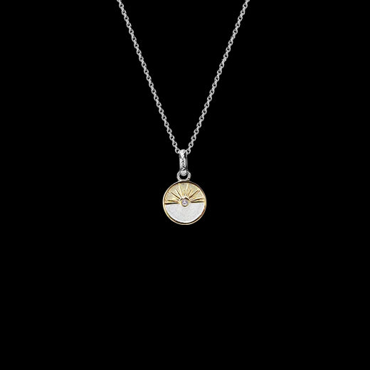 Evolve Jewellery Silver + Gold Plate Sunrise Necklace