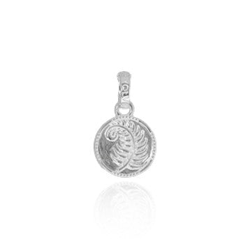Evolve Jewellery Silver Fern Coin Pendant Charm