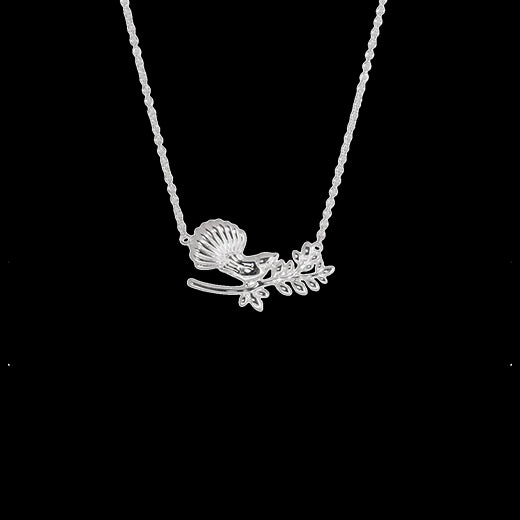 Sterling Silver Garden Fantail Necklace (Graceful)
