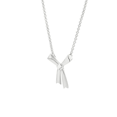 Karen Walker Small Sterling Silver Bow Necklace