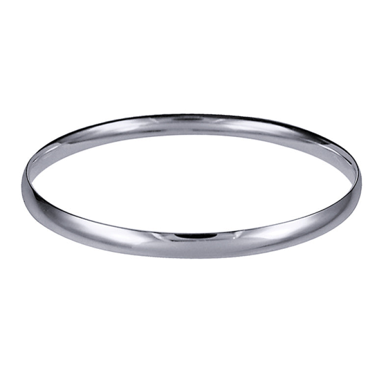 Sterling Silver Plain Solid Comfort Fit Bangle