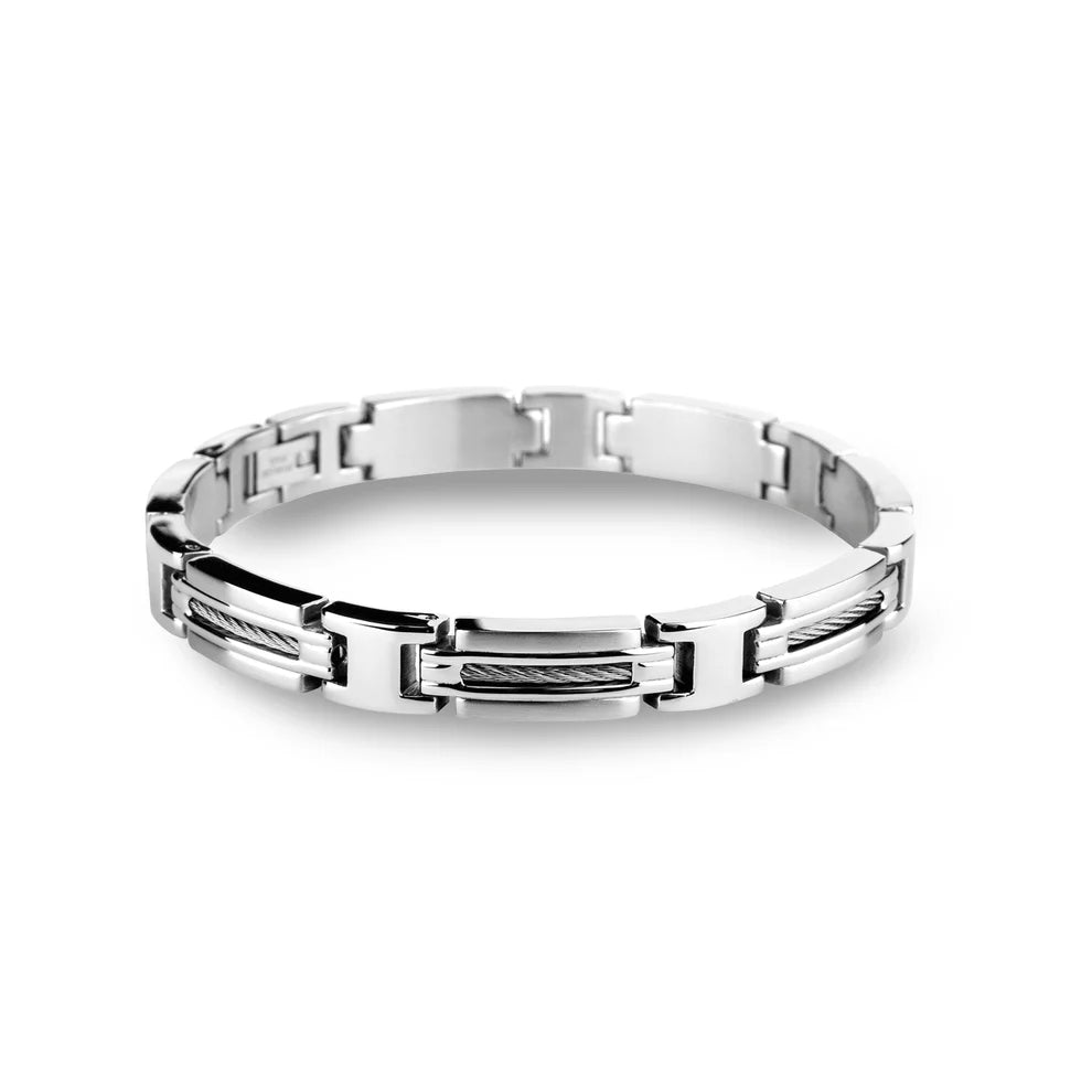 Men's Marina Stainless Steel Cable Bracelet
