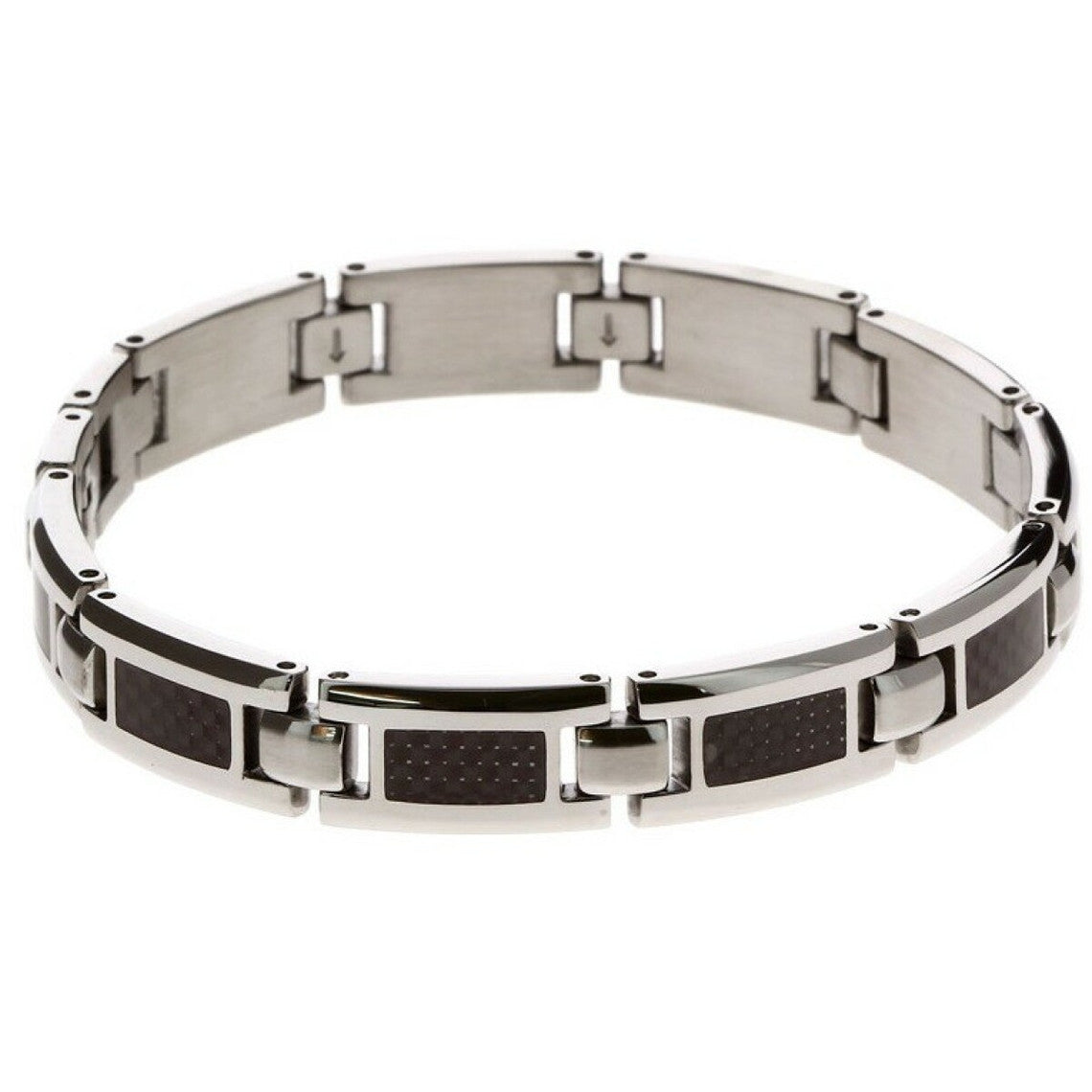 Stainless Steel Carbon Fibre Mercury Gents Bracelet
