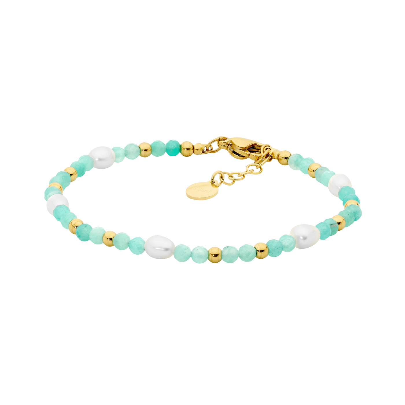 Amazonite & Freshwater Pearl Bracelet