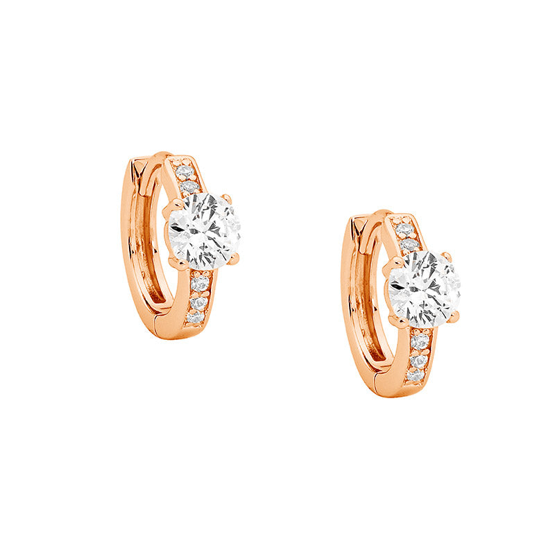 Solitaire Huggie - Rose