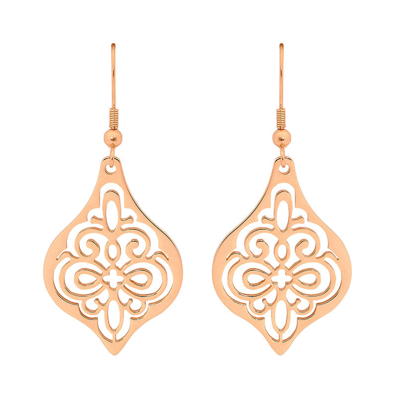 Large Filagree Drop Earring - Rose