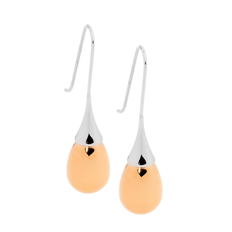 Steel Rose Droplet Earring