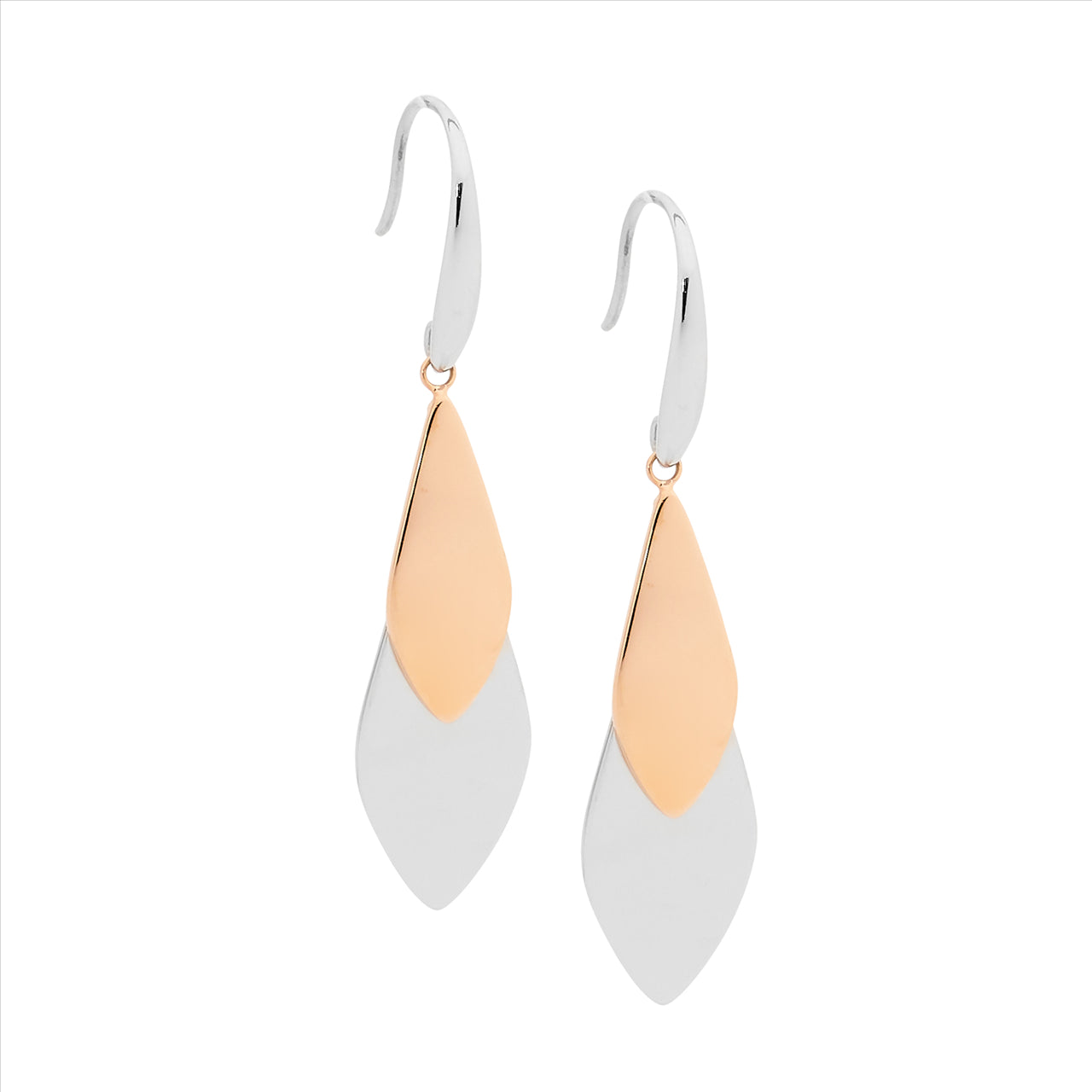 Bitone Double Drop Earrings
