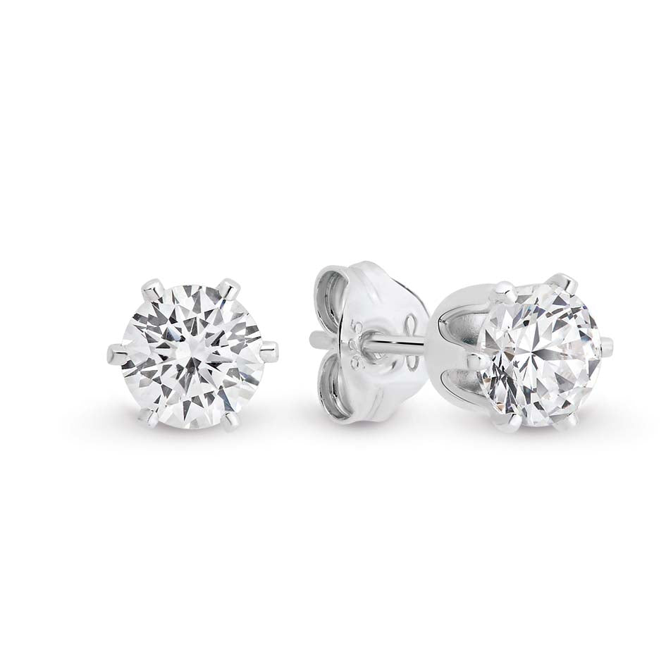 White 5mm CZ Stud Earring