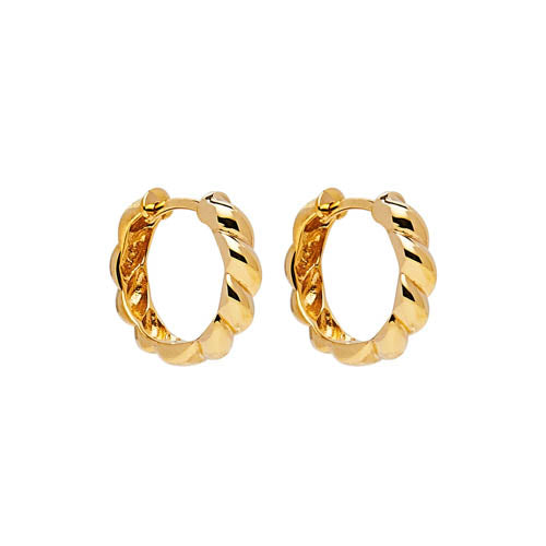 Najo Zippy Twist Gold Plated Huggie Earrings