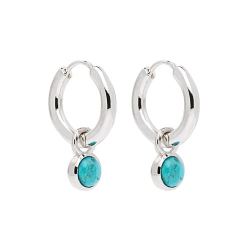 Najo Heavenly Turquoise Silver Hoop Earring