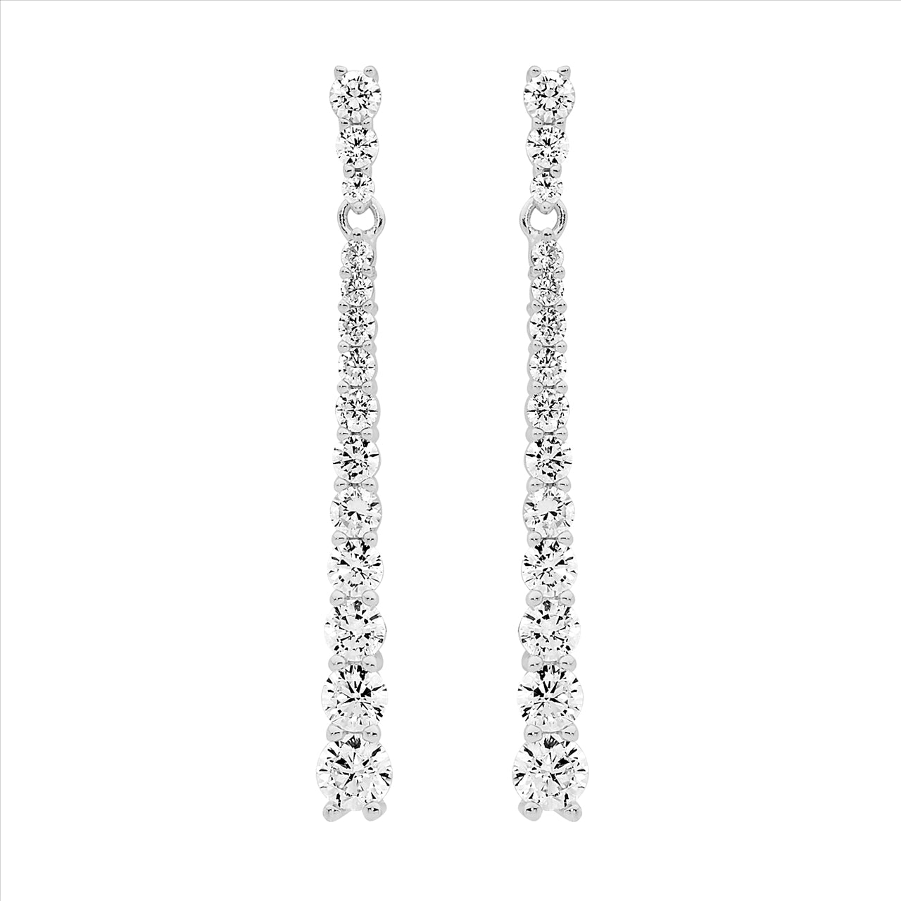 Sterling Silver Long Gradual Drop Earring
