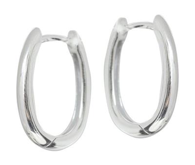 Sterling Silver Oval Huggie Earrings