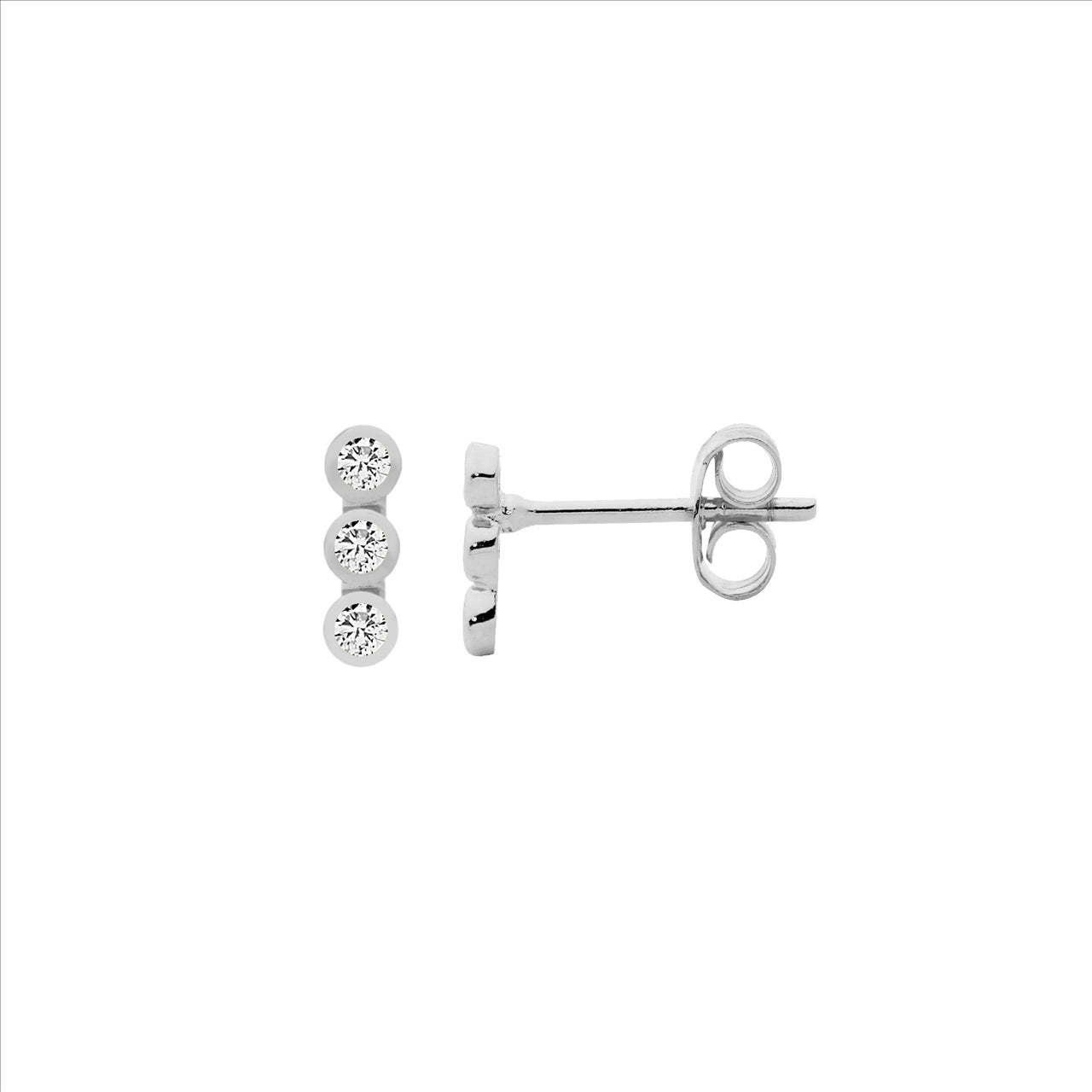 Bezel Set Stud Earrings