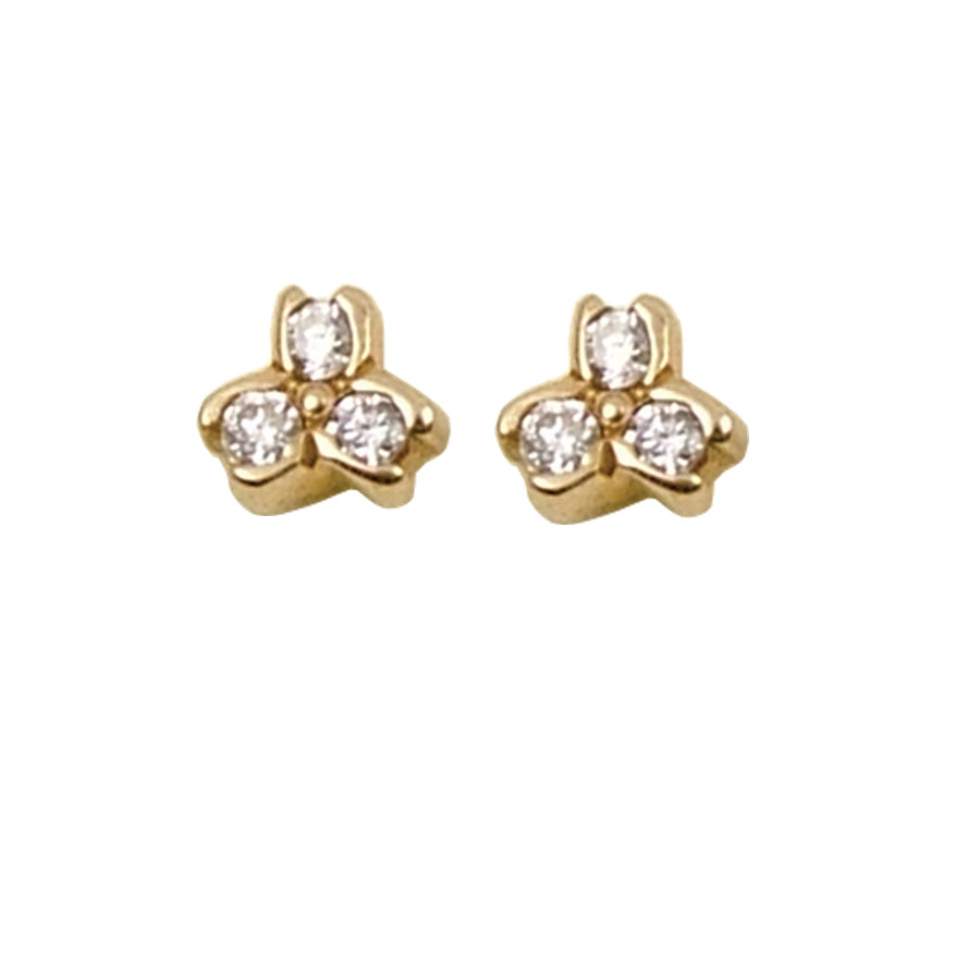 9ct Yellow Gold Diamond Set Studs