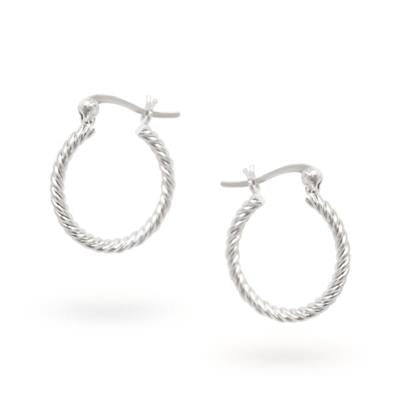 Sterling Silver Rope Hoop Earrings