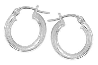 9ct White Gold Hoop Earrings