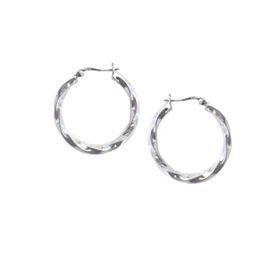 Sterling Silver Twist Hoop Earrings