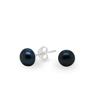 Dyed Black Freshwater Pearl Earrings