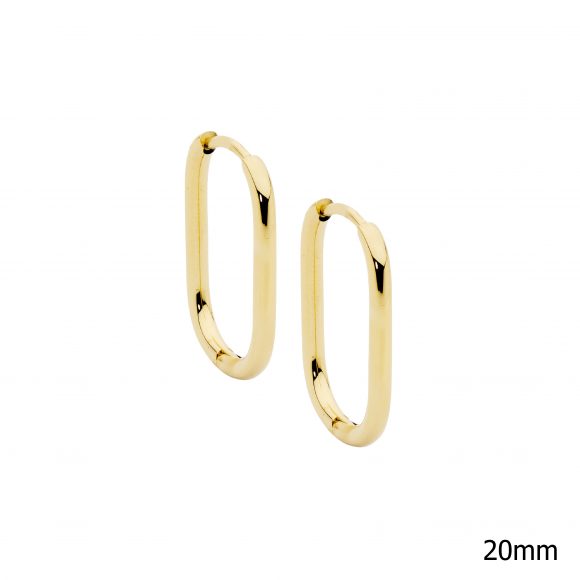 Steel Rose Gold Plate Oval Hoops