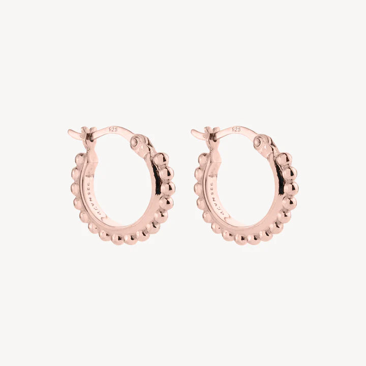 Chia Hoop Rose Gold Plate Earrings
