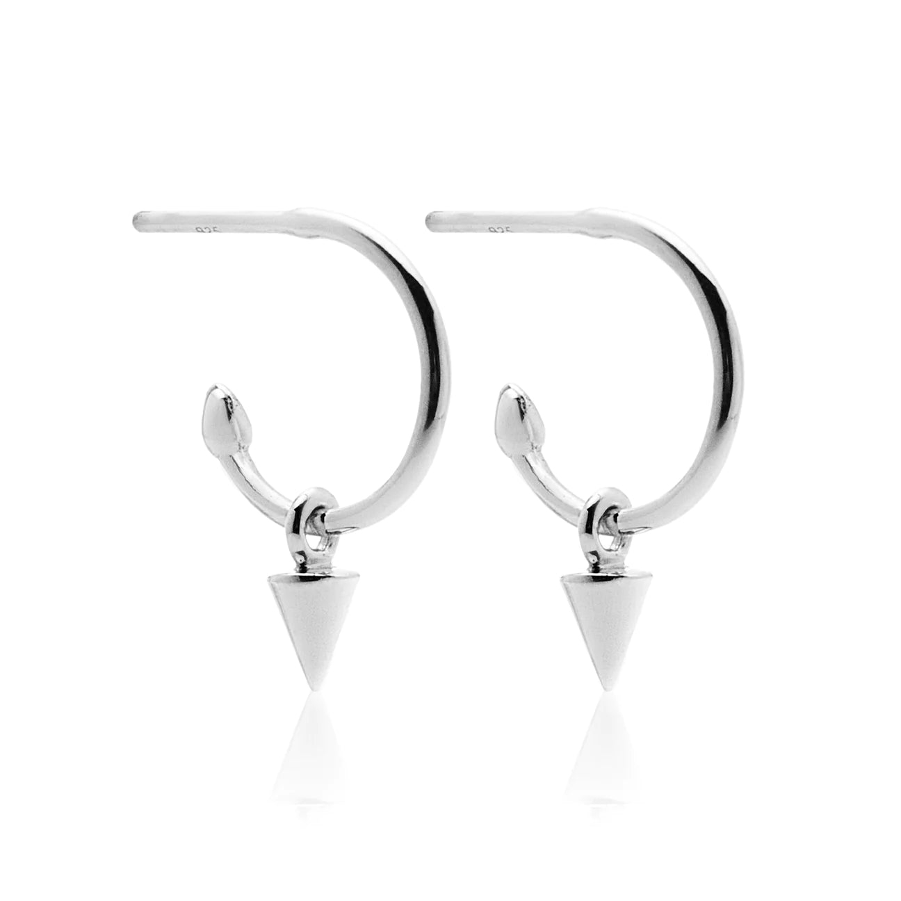 Superfine Silver Mini Spike Hoops