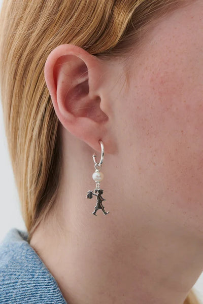 Girl with a Pearl Sterling Silver hoops