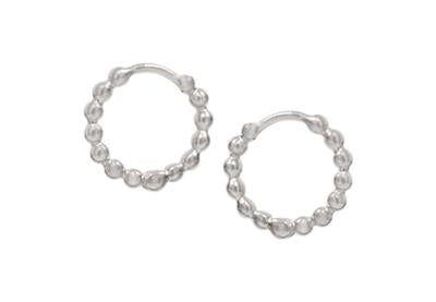 Sterling Silver Bubble Huggie Earrings