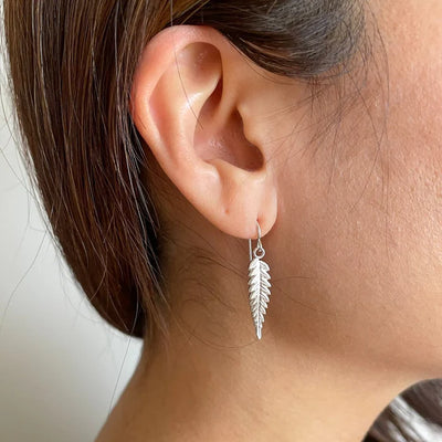Sterling Silver Silver Fern Earrings