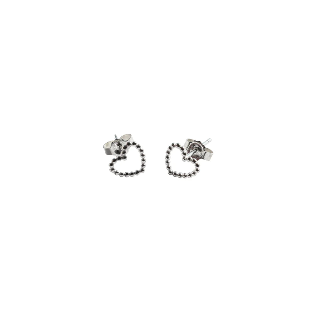 Petite Dotted Heart Stud Earrings