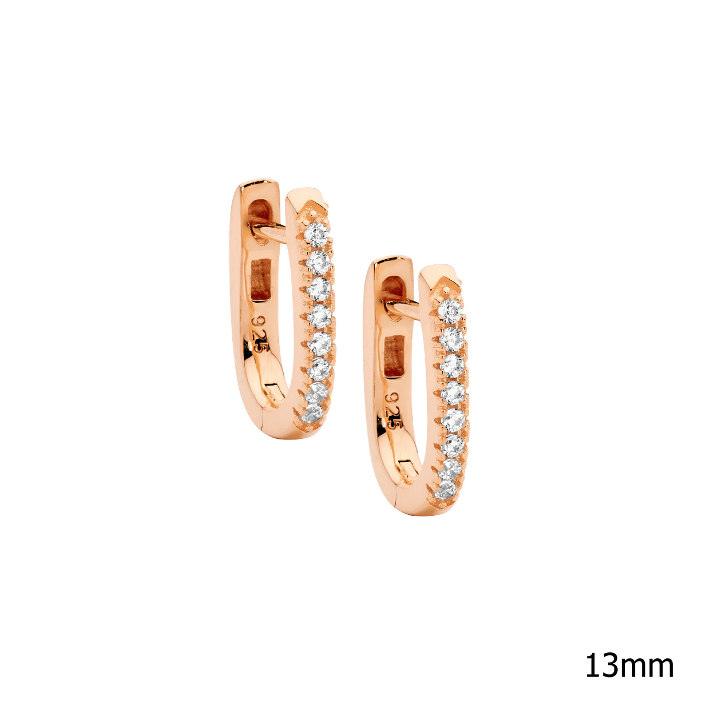 Rose Gold Plate Tiny Huggies with Cubic Zirconia